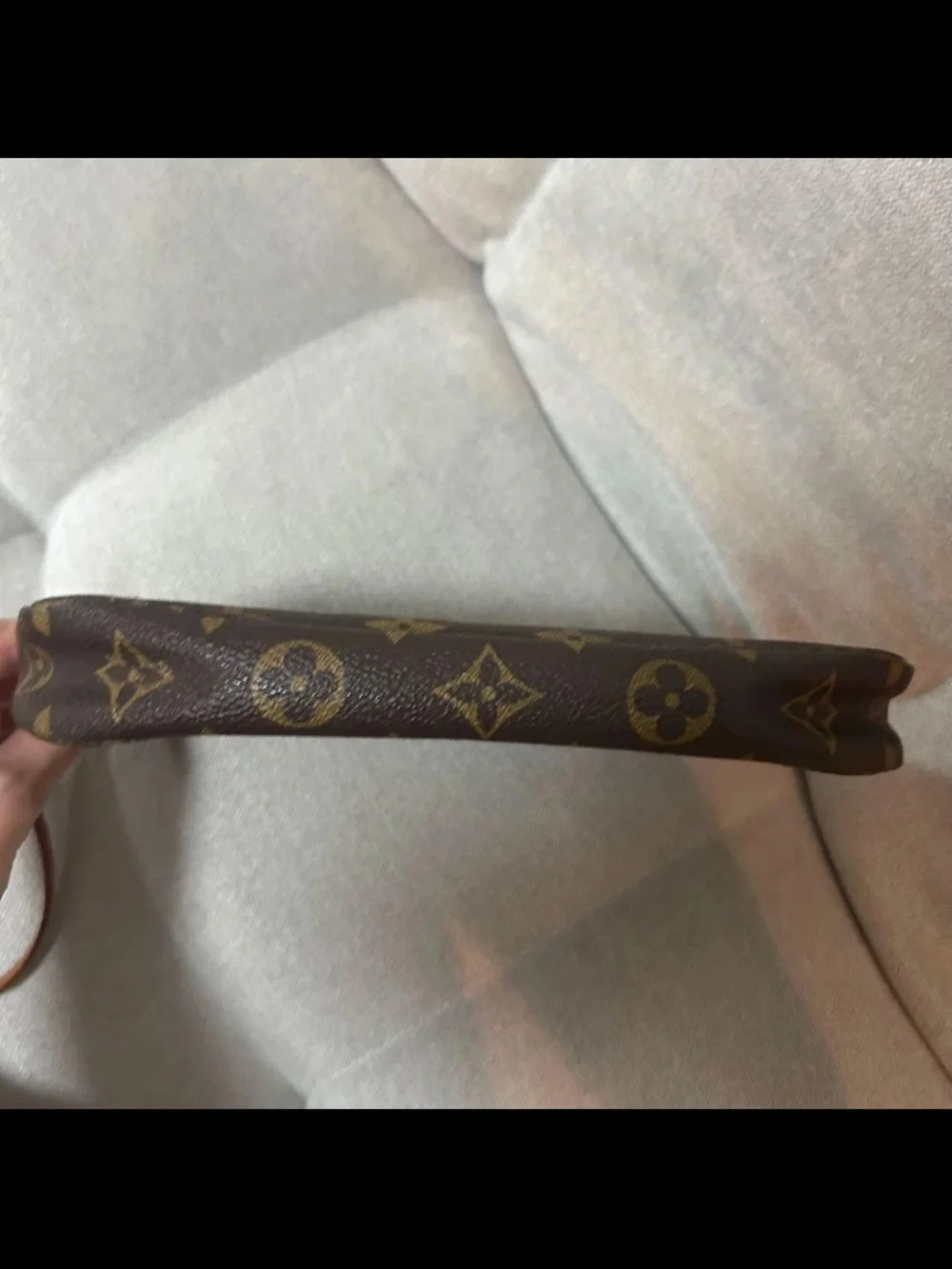Louis Vuitton Monogram Canvas Wristlet in Brown and Tan